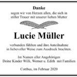 Traueranzeige Lucie Müller