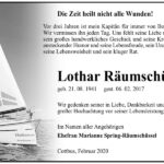 Jahresgedenken Lothar Räumschüssel