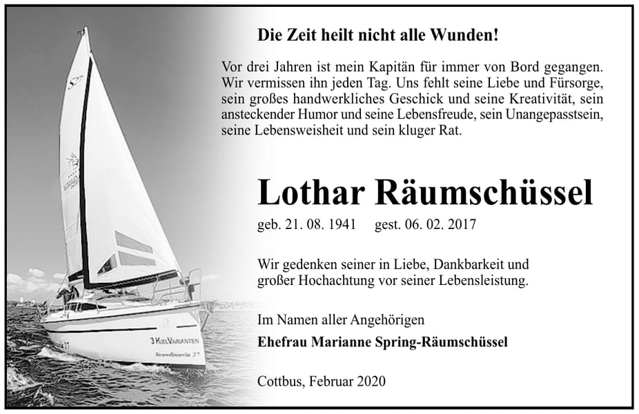 Jahresgedenken Lothar Räumschüssel