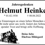 Jahresgedenken Helmut Heinke