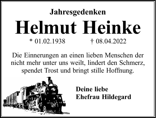 Jahresgedenken Helmut Heinke