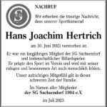 Nachruf Hans Joachim Hertrich