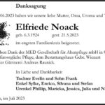 Danksagung Elfriede Noack