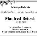 Jahresgedenken Manfred Beitsch