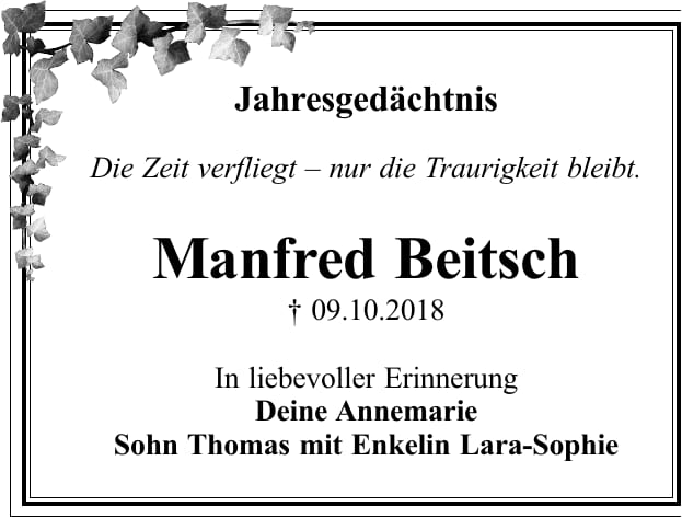 Jahresgedenken Manfred Beitsch