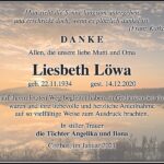 Danksagung Liesbeth Löwa