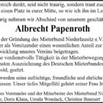 Nachruf Albrecht Papenroth