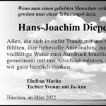 Danksagung Hans-Joachim Diepelt