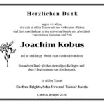 Traueranzeige Joachim Kobus
