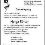 Danksagung Helga Sölter