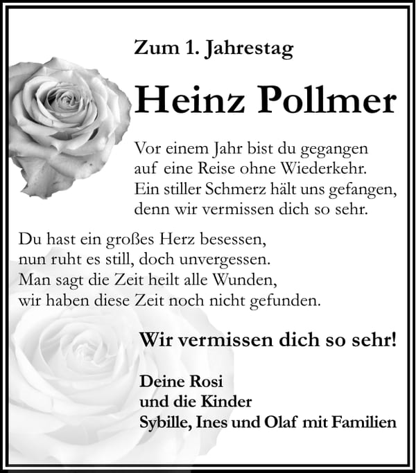 Jahresgedenken Heinz Pollmer