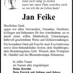 Danksagung Jan Feike