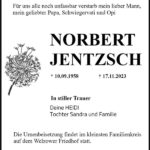 Traueranzeige Norbert Jentzsch