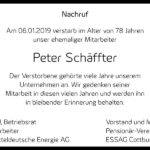 Traueranzeige Peter Schäffter