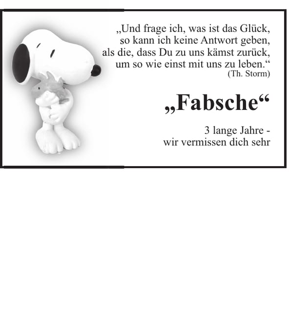 Jahresgedenken „Fabsche“