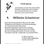 Danksagung Wilhelm Schwietzer
