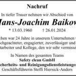 Nachruf Hans-Joachim Baikow