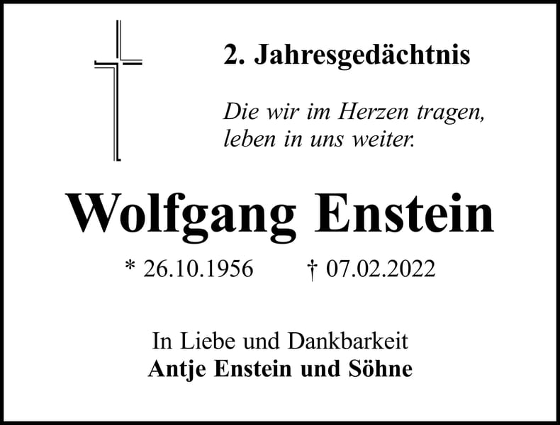 Jahresgedenken Wolfgang Enstein