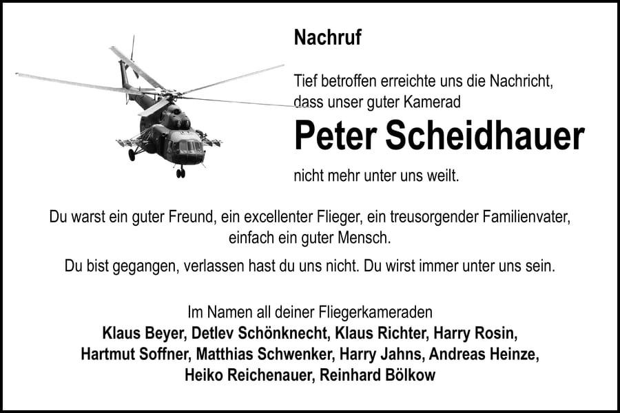 Nachruf Peter Scheidhauer