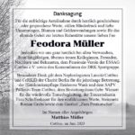 Danksagung Feodora Müller