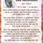 Jahresgedenken Elke Reifenstein, geb. Täubner