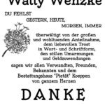 Traueranzeige Wally Wenzke