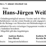 Nachruf Hans-Jürgen Weiß