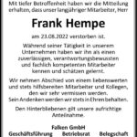 Nachruf Frank Hempe