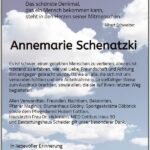 Danksagung Annemarie Schenatzki