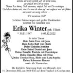 Traueranzeige Erika Winter, geb. Tillack