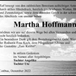 Danksagung Martha Hoffmann