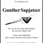 Nachruf Gunther Sapjatzer