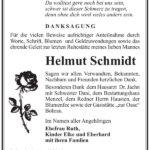 Danksagung Helmut Schmidt