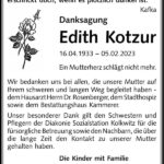 Danksagung Edith Kotzur
