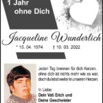 Jahresgedenken Jacqueline Wunderlich
