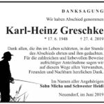 Traueranzeige Karl-Heinz Greschke