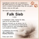 Traueranzeige Falk Sieb