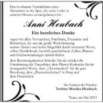 Danksagung Anni Heubach