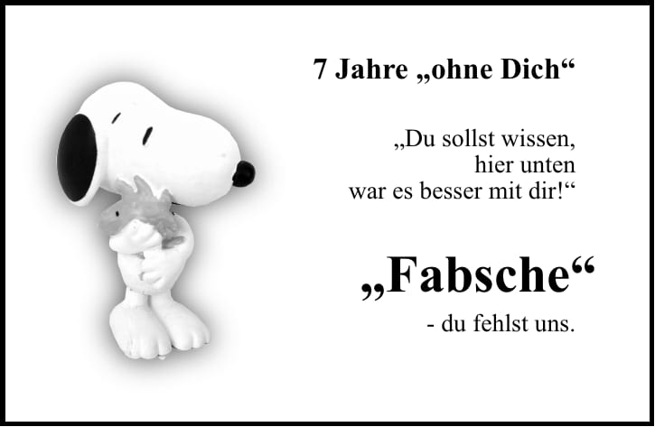 Traueranzeige „Fabsche“