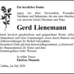 Danksagung Gerd Lienemann