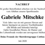 Traueranzeige Gabriele Mitschke