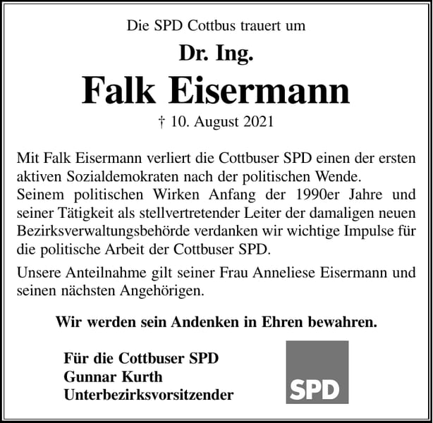 Nachruf Dr.-Ing. Falk Eisermann