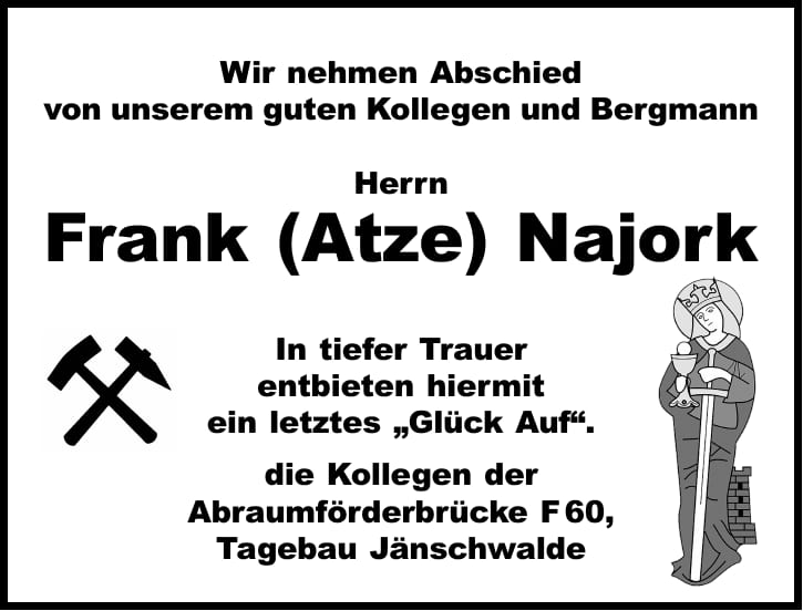 Nachruf Frank (Atze) Najork
