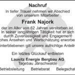 Nachruf Frank Najork