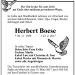 Traueranzeige Herbert Boese