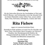 Danksagung Rita Fiebow