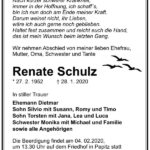 Traueranzeige Renate Schulz