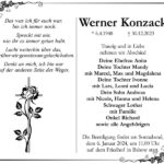 Traueranzeige Werner Konzack