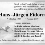 Traueranzeige Hans - Jürgen Fidorra