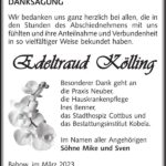 Danksagung Edeltraud Kölling